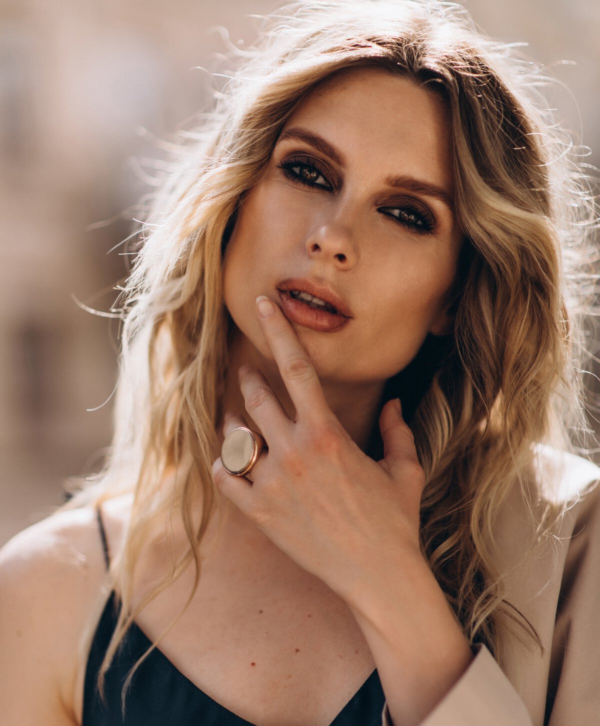 Atlanta facial implants Model with blonde hair